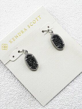 Kendra Scott Black Crystal Spike Earrings